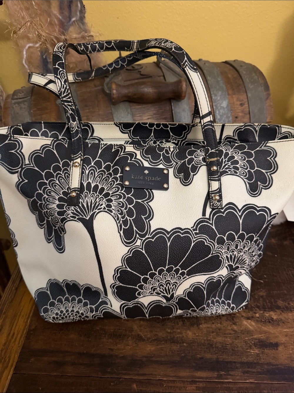 kate spade Black and White Floral Tote